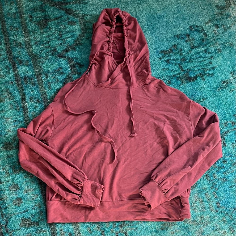 Women's Alo Yoga Maroon Burgundy Sweatshirt Hoodie Size Large